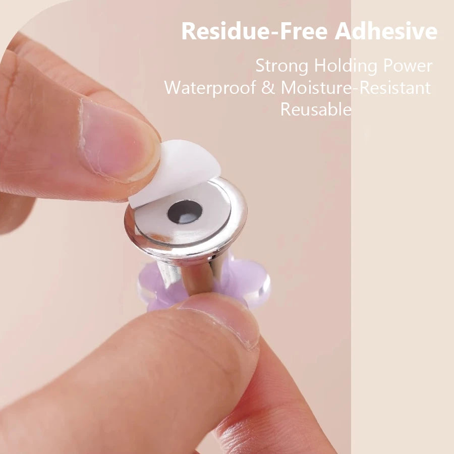 Cute Flower Toilet Flush Button, Long Nails & Manicure Friendly, Easy Push Lever, Press Handle for Bathroom Tank, 2Pcs