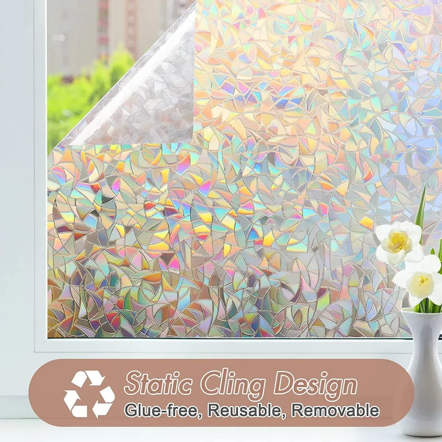 Papel film de arcoíris para ventanas